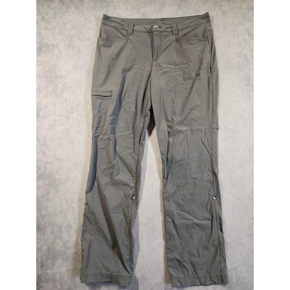 Eddie Bauer Travex Pants Women Size 14 Gray Nylon Stretch Hiking Outdoors Light